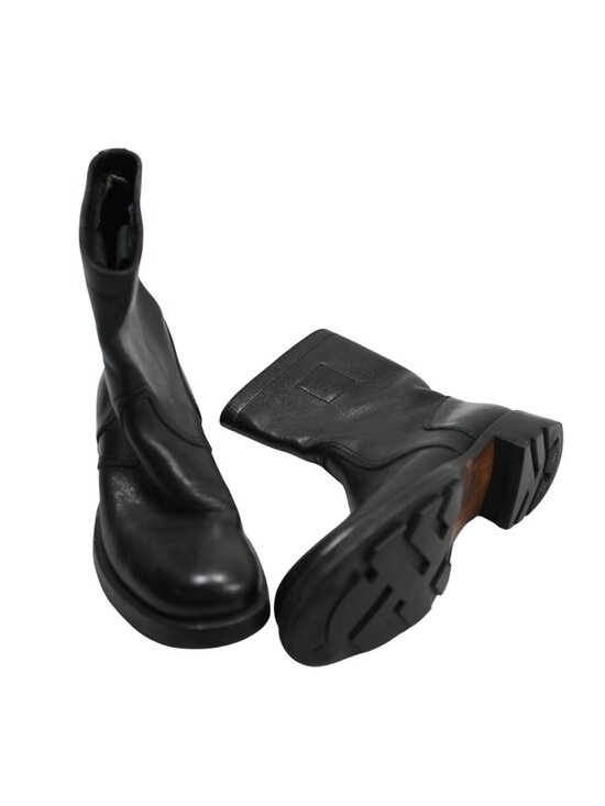 Vintage Miu Miu Peco Leather FW99 Riding Boots in Black